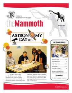 NEWS FROM THE UNIVERSITY OF NEBRASKA STATE MUSEUM theMammoth Astron my Day 2011