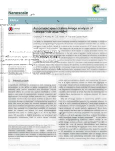 Automated quantitative image analysis of nanoparticle assembly