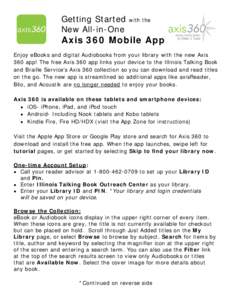 Getting Started New All-in-One with the  Axis 360 Mobile App