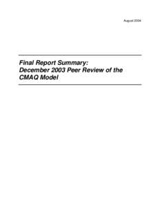 Review of CMAQ Model, December 17-18, 2003