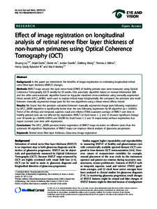 Effect of image registration on longitudinal analysis of retinal nerve fiber layer thickness of non-human primates using Optical Coherence Tomography (OCT)