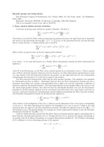 Sporadic groups and string theory. First European Congress of Mathematics, Vol. I (Paris, 1992), 411–421, Progr. Math., 119, Birkh¨ auser, Basel, 1994. Richard E. Borcherds, DPMMS, 16 Mill Lane, Cambridge, CB2 1SB, En
