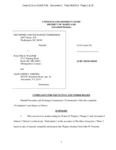 SEC Complaint: Walter D. Wagner and Alexander J. Osborn