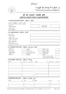 Application for Camp Permit