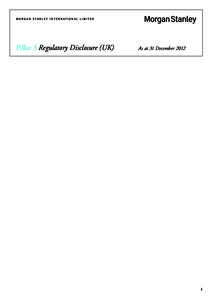 M o r g a n   S t a n l e y I NTERNAT I ONAL L I M I TE D  Pillar 3 Regulatory Disclosure (UK) As at 31 December 2012