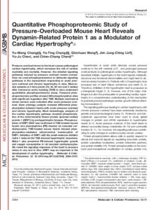 Research © 2013 by The American Society for Biochemistry and Molecular Biology, Inc. This paper is available on line at http://www.mcponline.org Quantitative Phosphoproteomic Study of Pressure-Overloaded Mouse Heart Rev