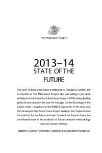 The Millennium Project  2013–14 STATE OF THE FUTURE