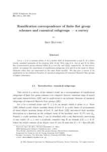 RIMS Kˆ okyˆ uroku Bessatsu Bx (201x), 000–000  Ramification correspondence of finite flat group