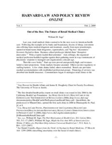 HARVARD LAW AND POLICY REVIEW ONLINE Vol. 3 Feb. 2, 2009