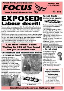 Forest Ward Liberal Democrats  FOCUS EXPOSED: Your Local Newsletter