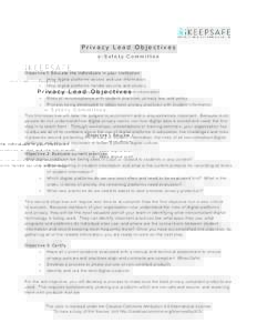 Privacy Lead Objectives e-Safety Committee Objective •	 •	 •