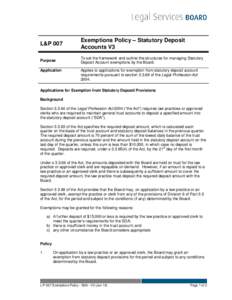 Microsoft Word - L-P 007 Exemptions Policy - SDA - V3 _Jun 10_.doc