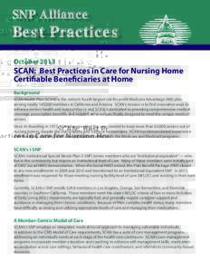 SNP Alliance  Best Practices OctoberSCAN: Best Practices in Care for Nursing Home