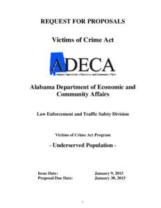 REQUEST FOR PROPOSALS  Victims of Crime Act Alabama Department of Economic and Community Affairs