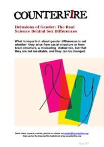 Delusions of Gender: The Real Science Behind Sex Differences What is important about gender differences is not whether they arise from social structure or from brain structure, a misleading distinction, but that they are