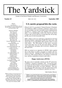 The Yardstick Journal of the British Weights and Measures Association Number 25  ISSN