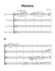Mantra Igor Karaca Tranquillo. q=76 Soprano Saxophone