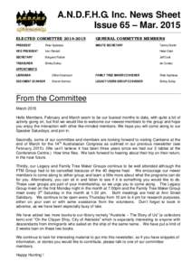 A.N.D.F.H.G. Inc. News Sheet Issue 65 – MarELECTED COMMITTEEGENERAL COMMITTEE MEMBERS
