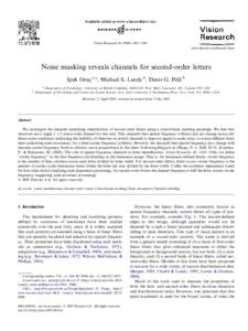 Vision Research–1506 www.elsevier.com/locate/visres Noise masking reveals channels for second-order letters _ Ipek