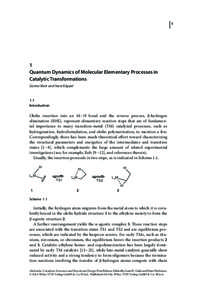 5  1 Quantum Dynamics of Molecular Elementary Processes in Catalytic Transformations Günter Klatt and Horst Köppel