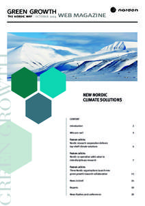 GREEN GROWTH  REEN GROWTH THE NORDIC WAY - OCTOBER 2014