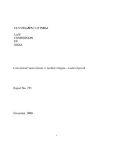 GOVERNMENT OF INDIA LAW COMMISSION OF INDIA