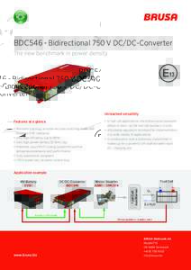 BDC546 - Bidirectional 750 V DC/DC-Converter The new benchmark in power density E13  Unreached versatility