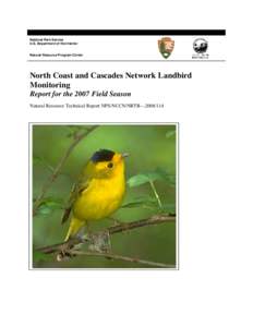 NCCN Landbird Monitoring Annual Report 2007