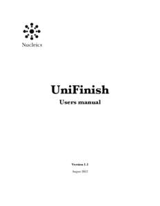 UniFinish Users manual Version 1.1 August 2002