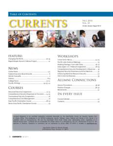 Table of Contents  CURRENTS FALL 2014 Vol. 25