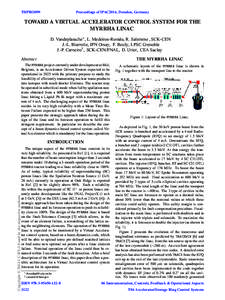 THPRO099  Proceedings of IPAC2014, Dresden, Germany TOWARD A VIRTUAL ACCELERATOR CONTROL SYSTEM FOR THE MYRRHA LINAC