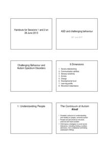 Handouts for Sessions 1 and 2 on 28 June 2013 ASD and challenging behaviour 28th June 2013