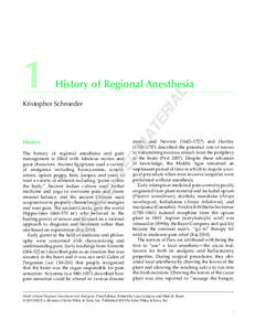History of Regional Anesthesia  AL 1 History