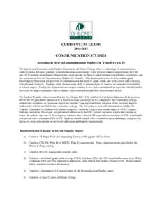 Communication Studies for Transfer AA-T DegreeCurriculum Guide - Ohlone College