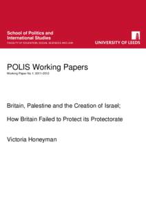 School of Politics and International Studies FACULTY OF EDUCATION, SOCIAL SCIENCES AND LAW POLIS Working Papers Working Paper No 1: 