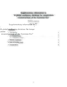 Supplementary information to “A global multiproxy database for temperature reconstructions of the Common Era” PAGES2k consortium April 21, 2017