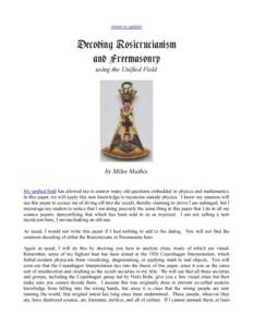return to updates  Decoding Rosicrucianism and Freemasonry using the Unified Field