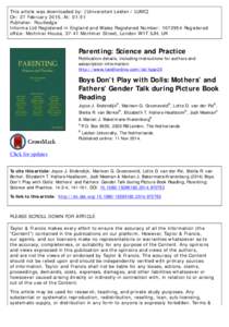 This article was downloaded by: [Universiteit Leiden / LUMC] On: 27 February 2015, At: 01:51 Publisher: Routledge Informa Ltd Registered in England and Wales Registered Number: [removed]Registered office: Mortimer House, 