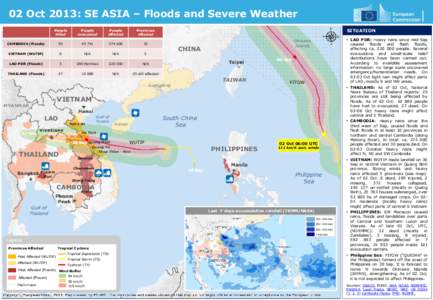 02 Oct 2013: SE ASIA – Floods and Severe Weather Legend People killed  People