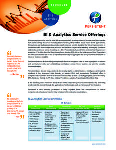 BROCHURE  BI & Analytics  BI & Analytics Service Offerings