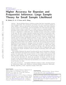 Higher Accuracy for Bayesian and Frequentist Inference: Large Sample Theory for Small Sample Likelihood