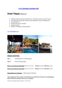 www.tanzania-reisebuero.de  Hotel Tilapia (Mwanza) • • •