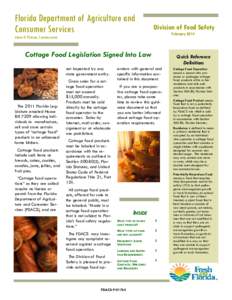 Florida Department of Agriculture and Consumer Services Division of Food Safety February 2014