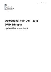 DFID Ethiopia operational plan 2014