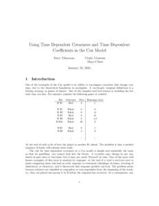 Using Time Dependent Covariates and Time Dependent Coefficients in the Cox Model Terry Therneau Cindy Crowson Mayo Clinic