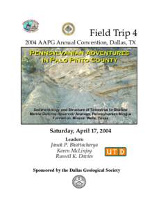 Field TripAAPG Annual Convention, Dallas, TX Pennsylvanian Adventures in Palo Pinto County