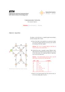 Communication Networks Prof. Laurent Vanbever Solution: Exercises week 3 – Routing  Dijkstra’s Algorithm