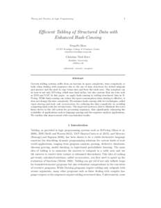 Theory and Practice of Logic Programming  1 Efficient Tabling of Structured Data with Enhanced Hash-Consing