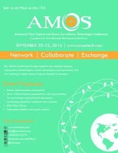Join us on Maui at the 17th  A program of Maui Economic Development Board, Inc. SEPTEMBER 20-23, 2016 | www.amostech.com