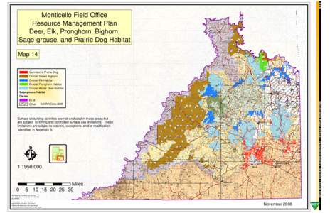BLM  Monticello Field Office Resource Management Plan Deer, Elk, Pronghorn, Bighorn, Sage-grouse, and Prairie Dog Habitat